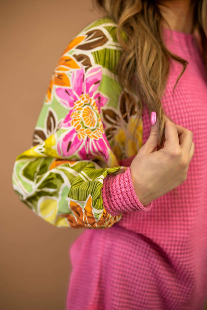Faith Floral Waffle Knit Top