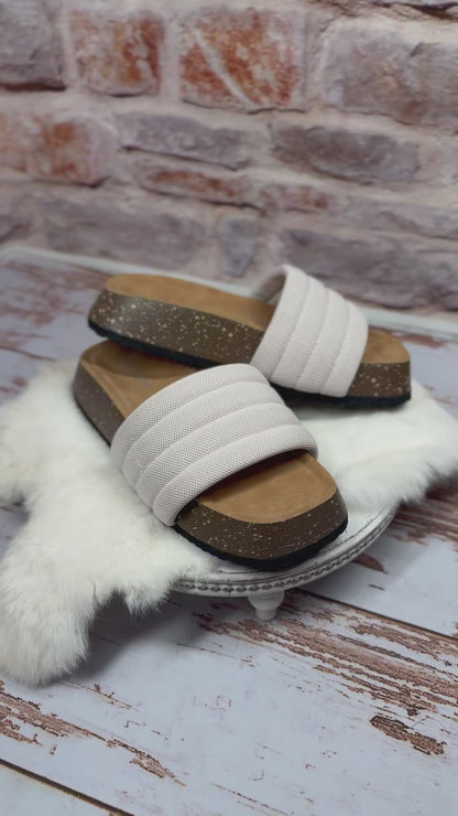 Chloe Chunky Slide in Beige