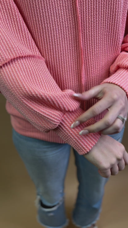 Cara Coral Ribbed Top