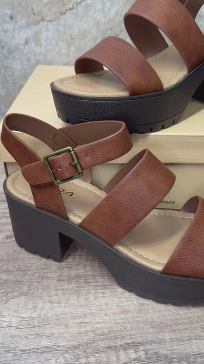 Rachel Statement Sandal in Cognac